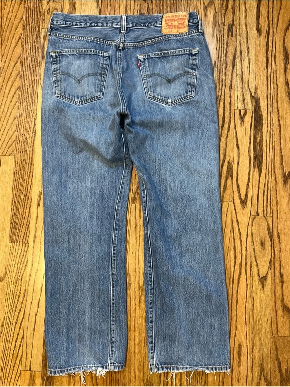 Levi's 501 Distressed Denim Jeans Made in Mexico 36x30 Stonewashed Faded Grunge